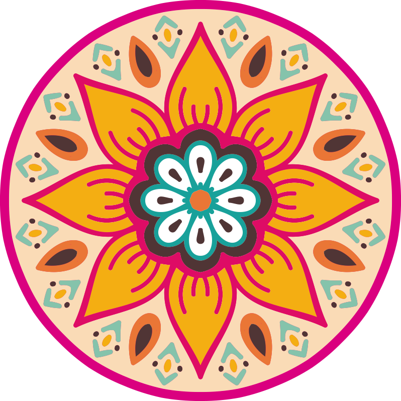 Prachtig ronde vinyl tapijt met mandala - TenStickers