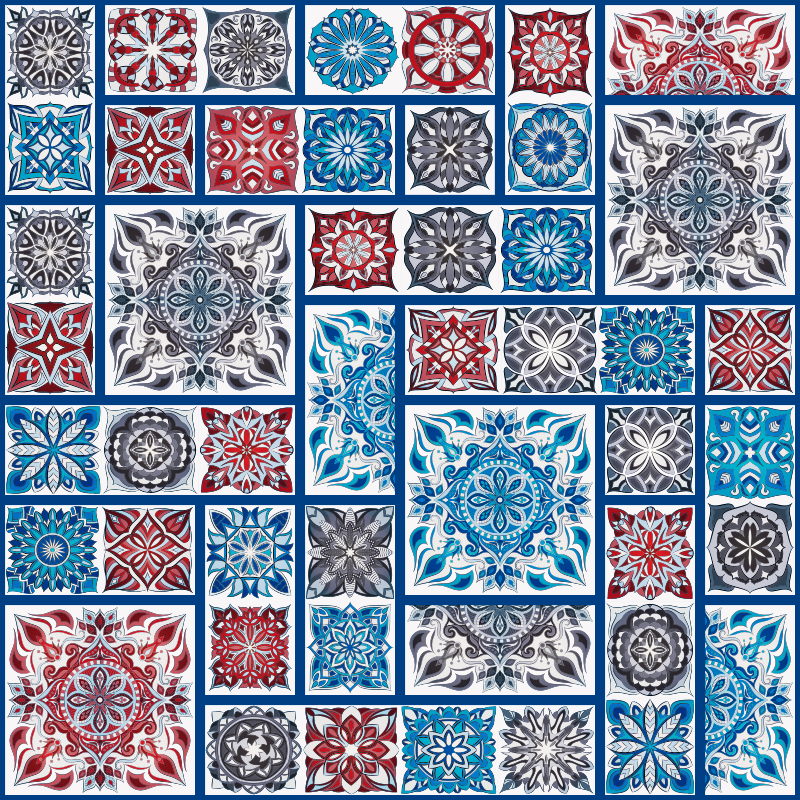 Vinyl tapijt mozaïek patchwork tegels - TenStickers