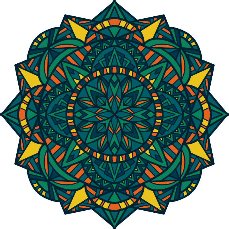 Vinyl tapijt mandala ronde kunstwerk - TenStickers
