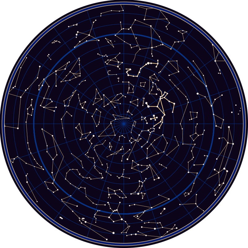 Prachtige ronde zodiac costellations vinyl tapijt - TenStickers