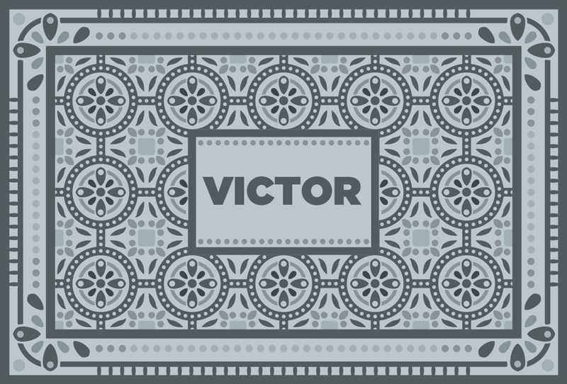 Gepersonaliseerd mozaïek vinyl tapijt met naam - TenStickers