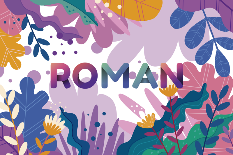 Gepersonaliseerd botanisch vinyl tapijt met naam - TenStickers