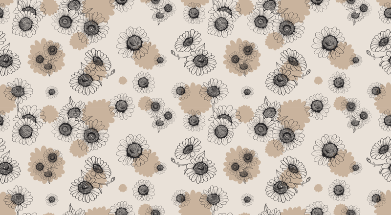 Vinyl tapijt bloemen en planten bloemig oppervlakpatroon - TenStickers