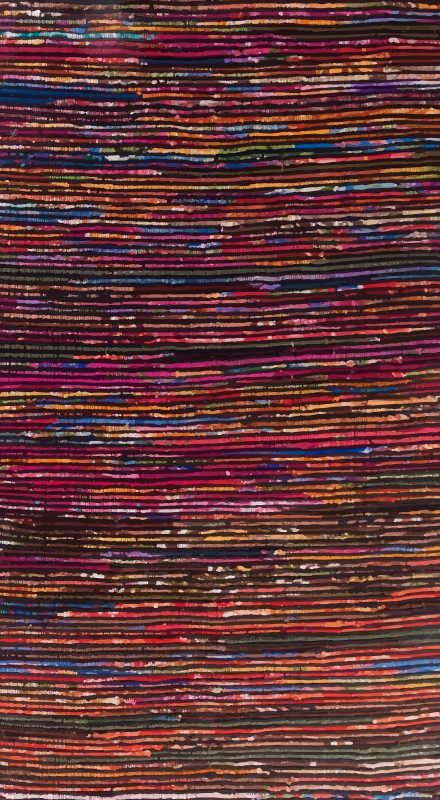 Kleurrijke banen vinyl tapijt met strepen - TenStickers