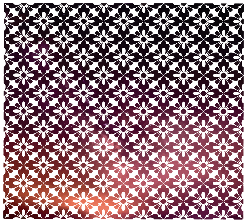 Bloemig ombre vinyl tapijt bloemen en planten - TenStickers