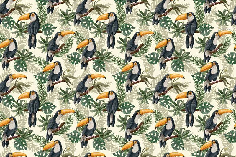 Toucan paradise dier vinyl tapijt - TenStickers