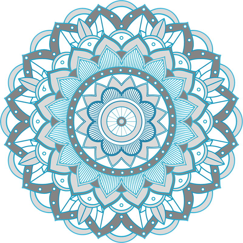 Blauw mandala patroon vinyl tapijt  - TenStickers