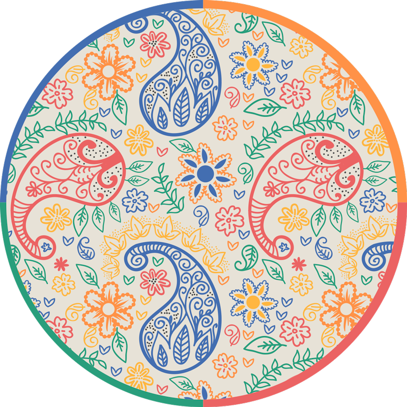 Bloemige paisley-motieven vinyl tapijt  - TenStickers