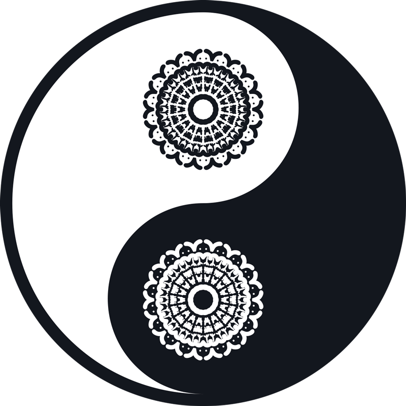 Yin yang mandala vinyl tapijt  - TenStickers