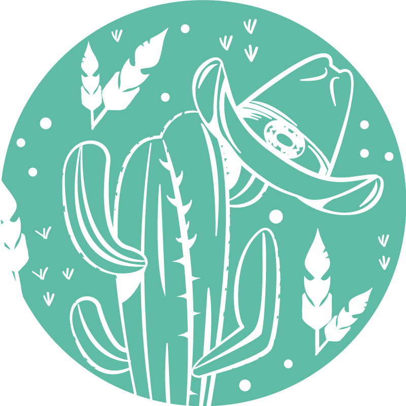 Botanisch cactus thema vinyl tapijt  - TenStickers