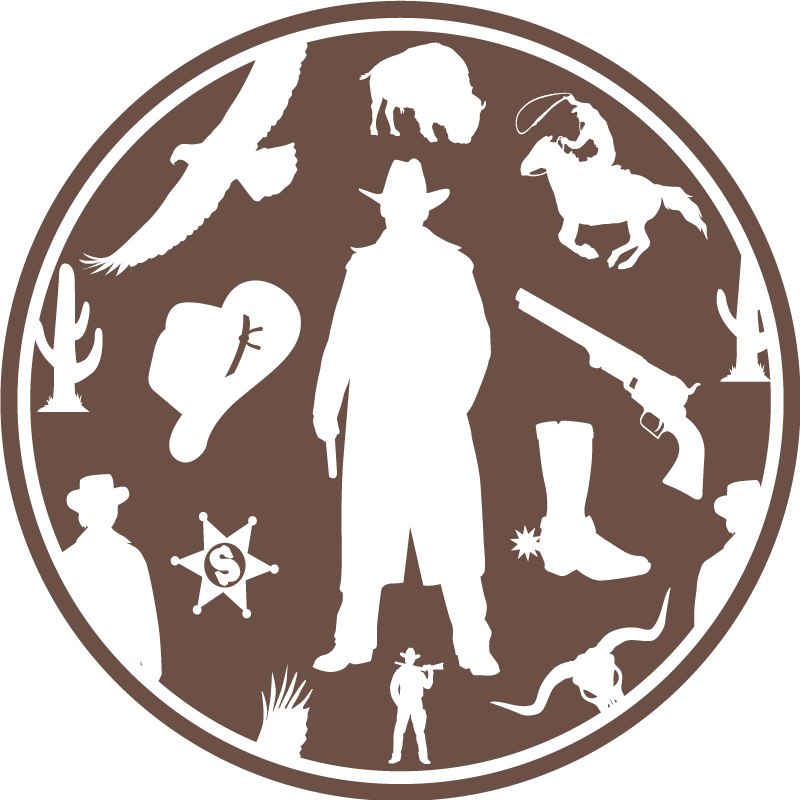 Cowboysilhouet vinyl tapijt kind - TenStickers