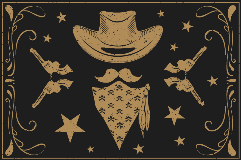 Cowboy-thema vinyl tapijt kind - TenStickers