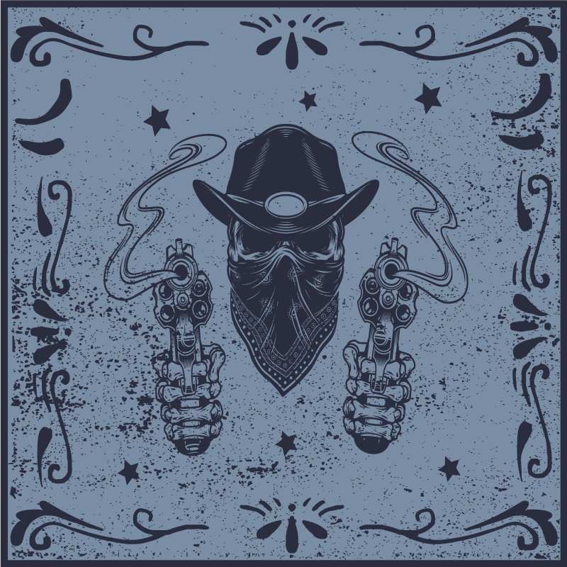 Cowboy duels vinyl tapijt  - TenStickers
