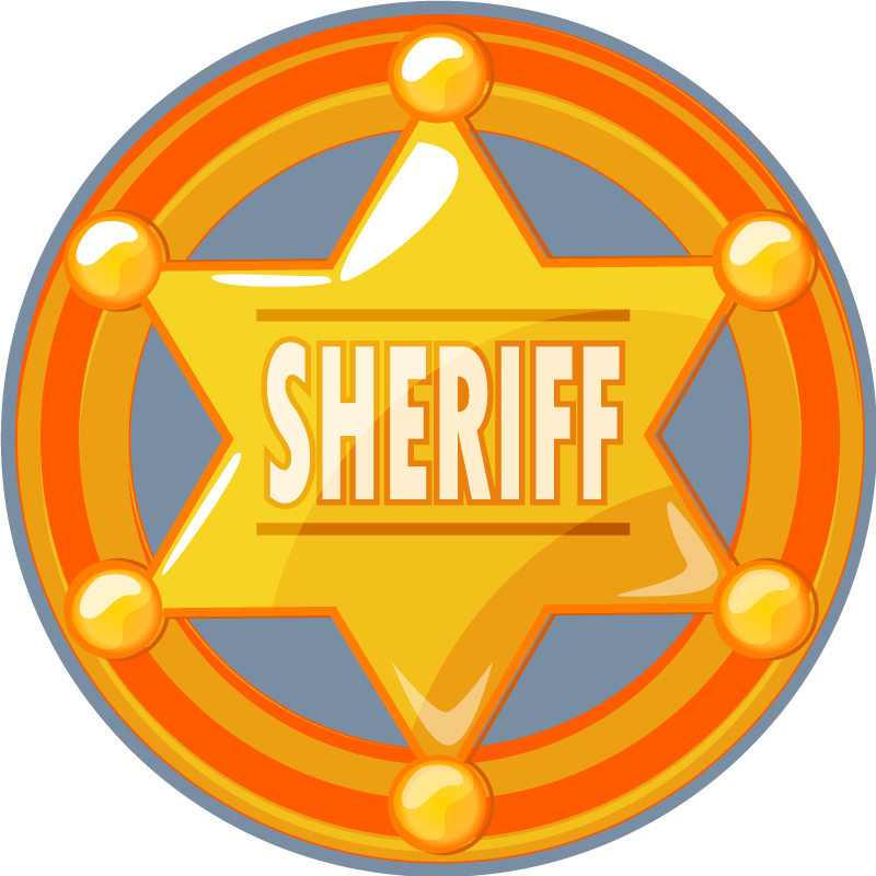 Sheriff-insigne vinyl tapijt spel - TenStickers