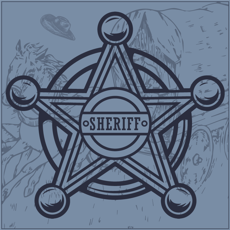 Sheriff-embleem vinyl tapijt spel - TenStickers