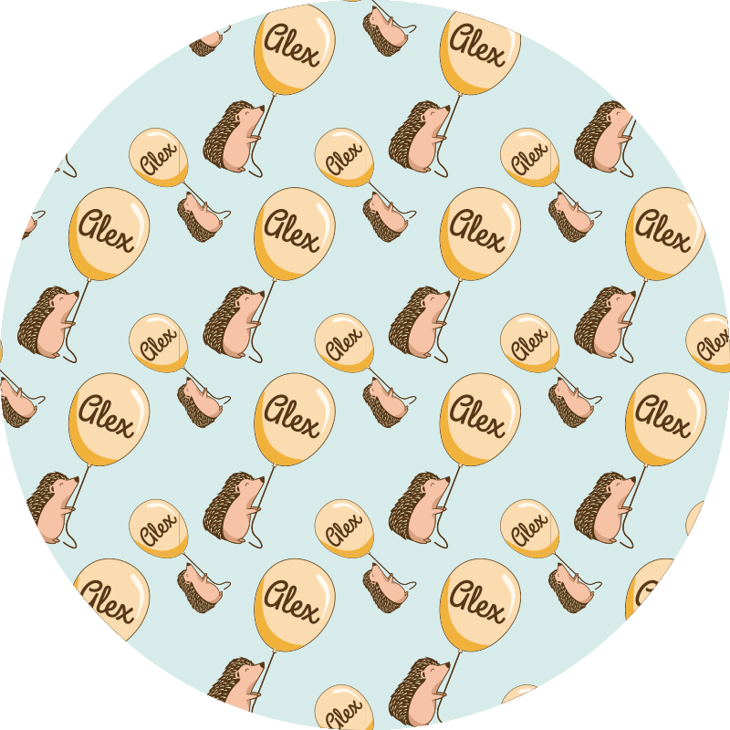 Op maat gemaakte egel vinyl tapijt met naam - TenStickers