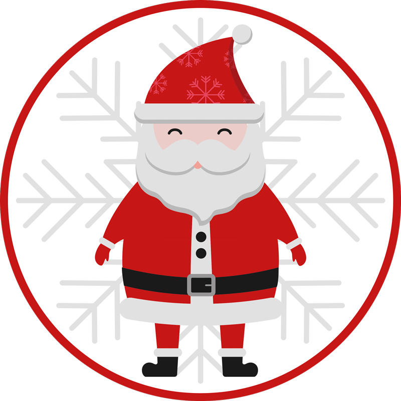 Kerstman cirkel vinyl tapijt kerstmis - TenStickers
