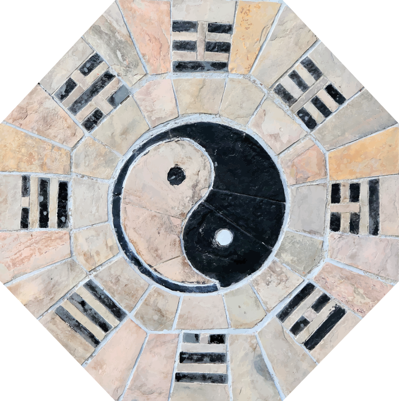Vinyl tapijt mozaïek yin yang - TenStickers