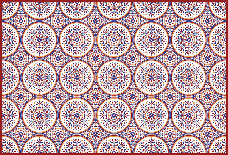 Hydraulische tegels vinyl tapijt Majolica tegels - TenStickers