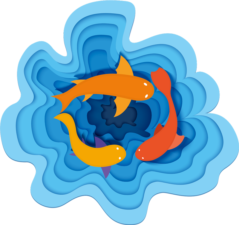 Aquatisch koipatroon dieren vinyl tapijt - TenStickers