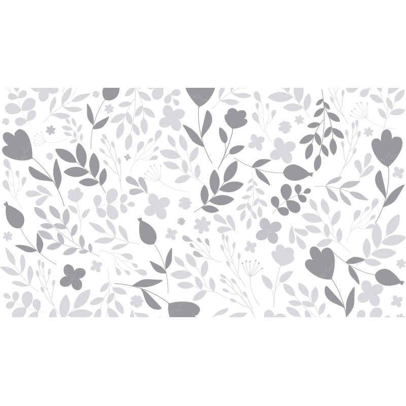 Bloemensilhouet vinyl tapijt bloemen en planten - TenStickers