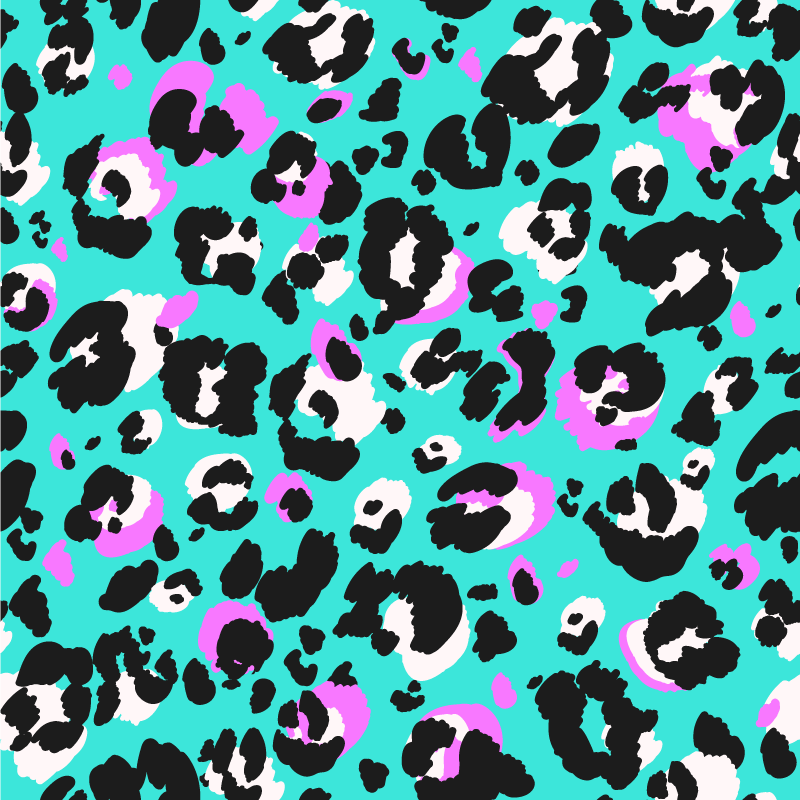 Kleurrijke luipaardvlekken vinyl tapijt dierenprint - TenStickers