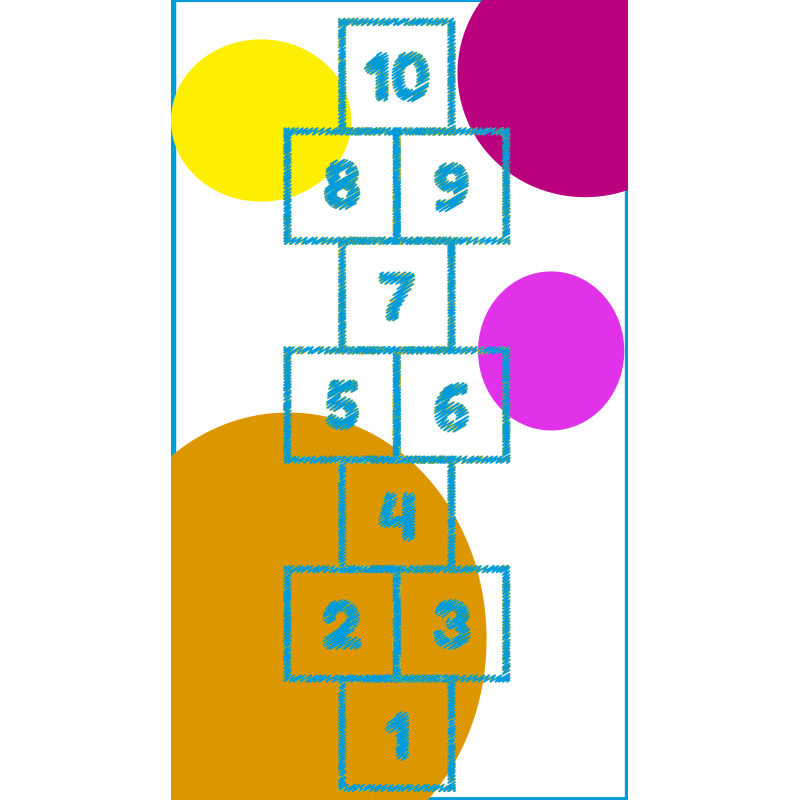 Hinkelspel grafisch vinyl tapijt spel - TenStickers