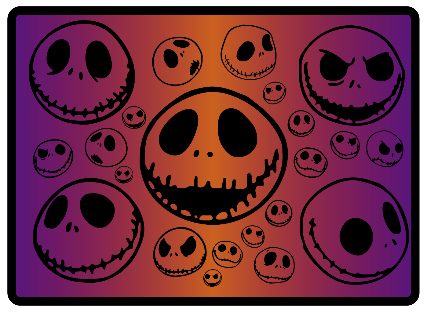 Griezelig schedelspatroon vinyl tapijt Halloween - TenStickers
