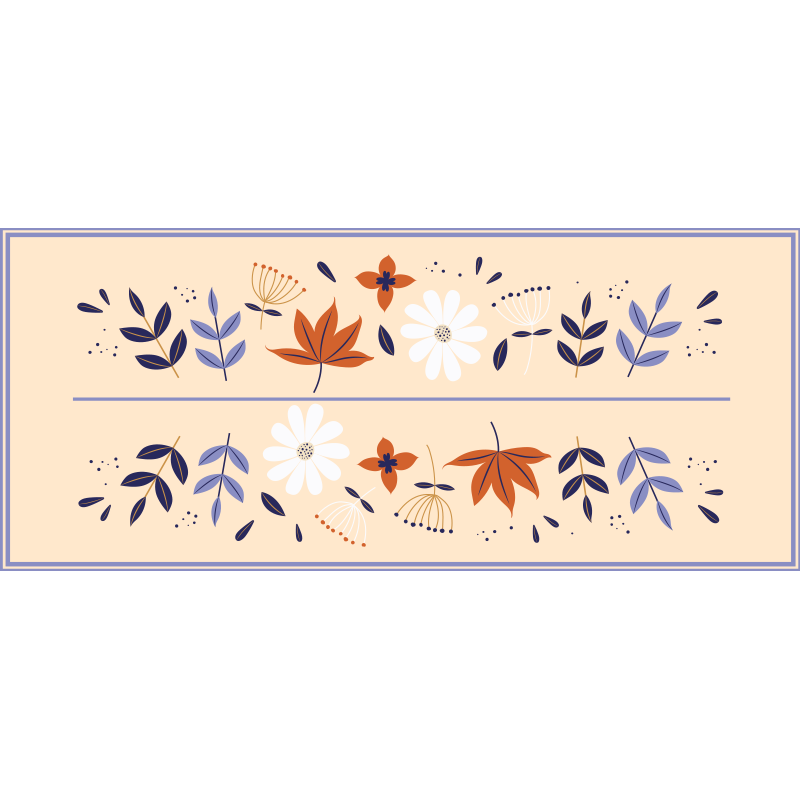 Botanisch motiefensemble vinyl tapijt bloemen en planten - TenStickers