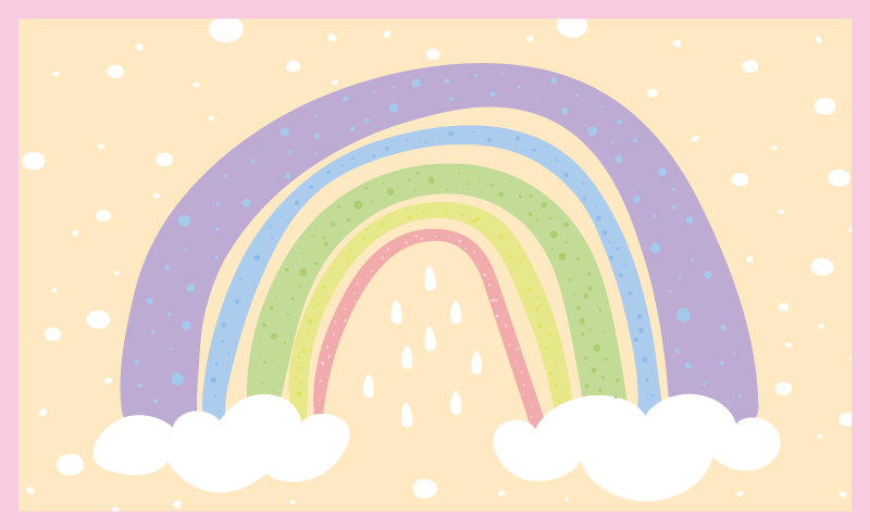 Pastel regenboog vinyl tapijt voor meer kinderen - TenStickers