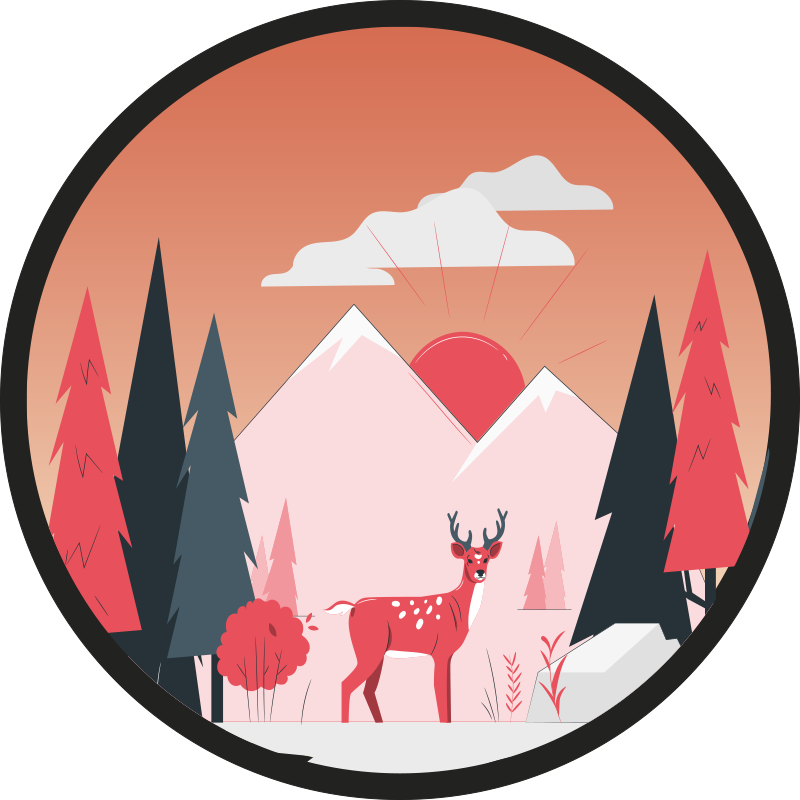 Serene wildernisscène vinyl tapijt natuur - TenStickers