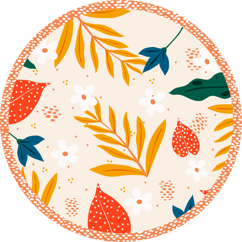 Herfst botanisch patroon vinyl tapijt bloemen en planten - TenStickers