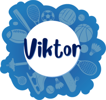 Gepersonaliseerd sportembleem vinyl tapijt met naam - TenStickers