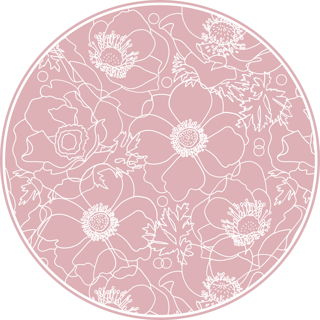 Bloemenomtrekmotief vinyl tapijt bloemen en planten - TenStickers