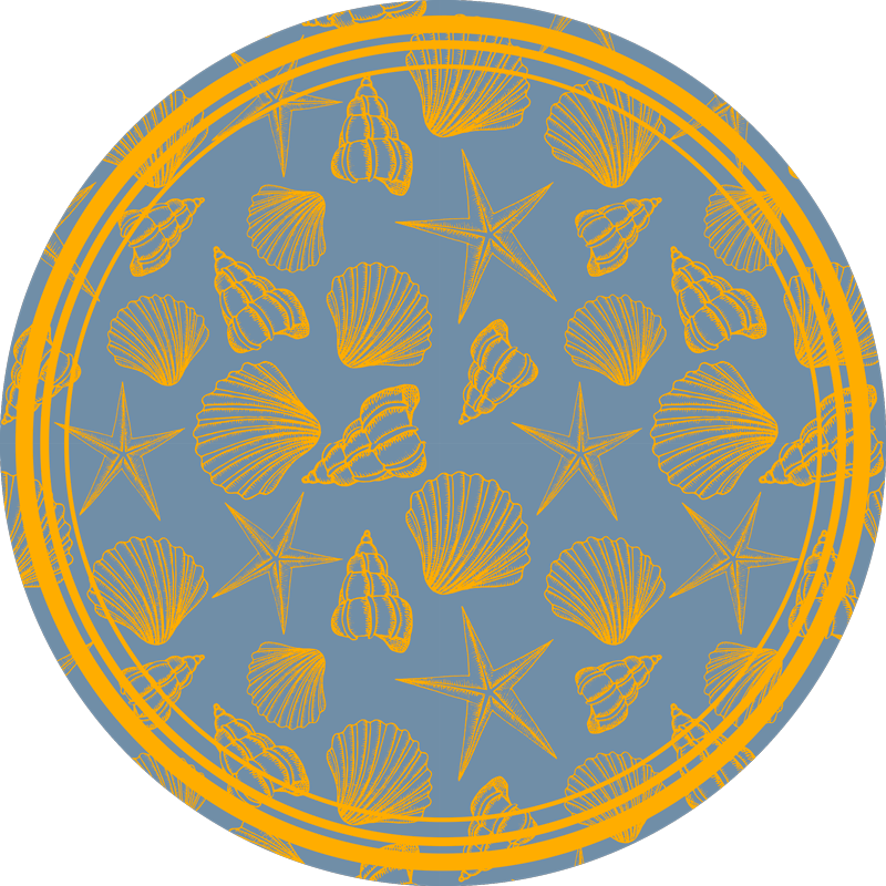 Cirkel met marinemotief dieren vinyl tapijt - TenStickers