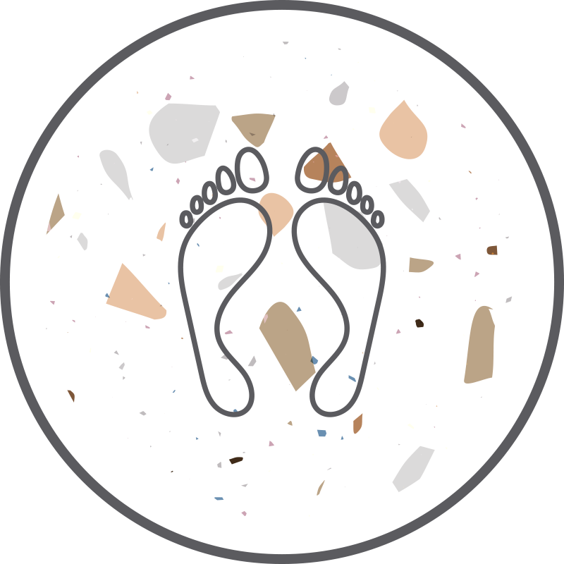 Abstracte voetafdruk vinyl tapijt badkamer - TenStickers