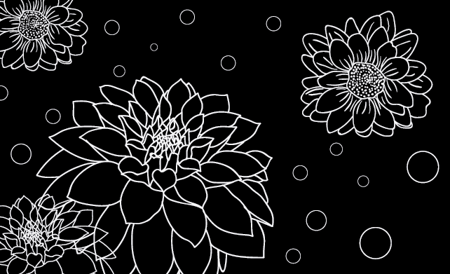 Vinyl tapijt bloemen en planten floral omlijning contrast - TenStickers