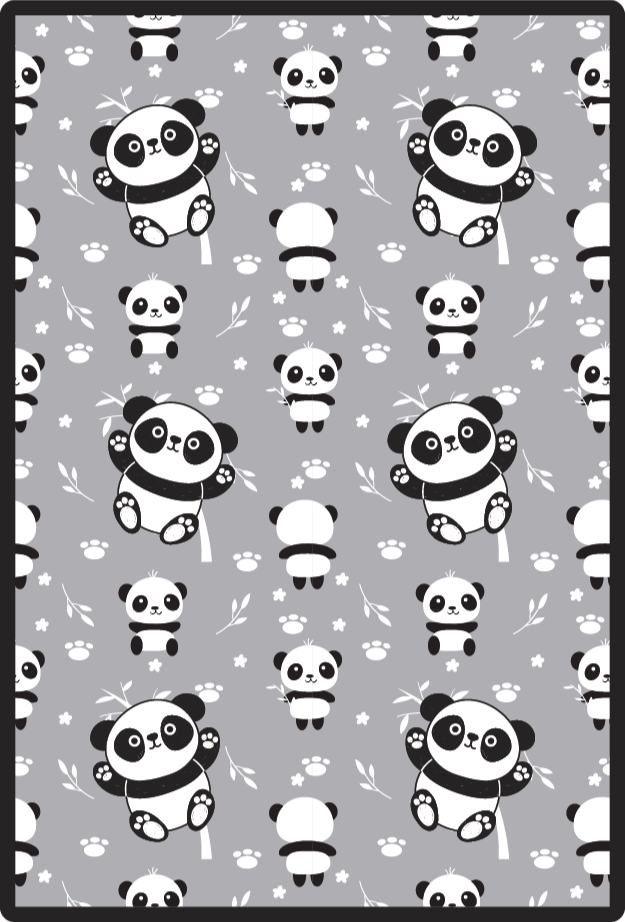 Panda-speeltijd vinyl tapijt kind - TenStickers