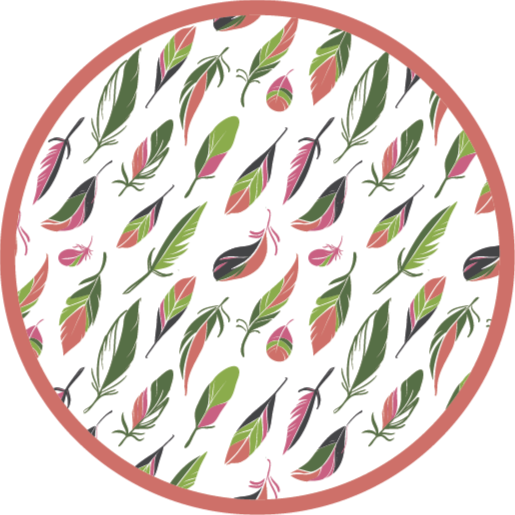 Botanische patrooncirkel vinyl tapijt bloemen en planten - TenStickers