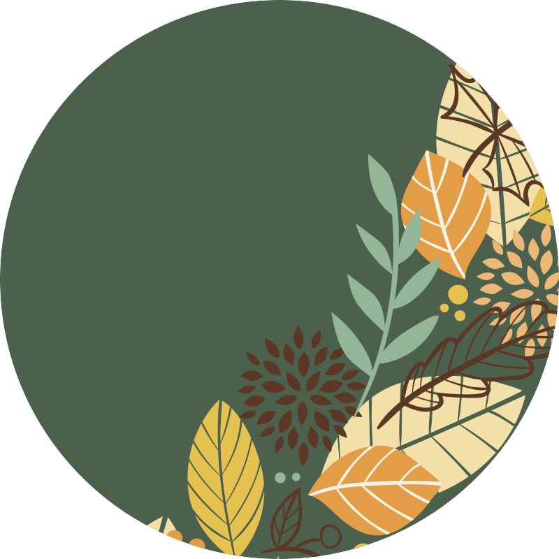 Vinyl tapijt bloemen en planten botanisch patroon cirkel - TenStickers