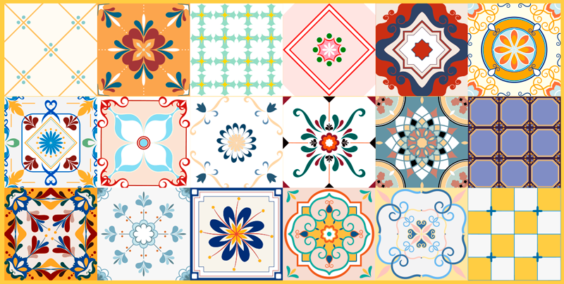 Mozaïek tegelpatronen vinyl tapijt tegels - TenStickers