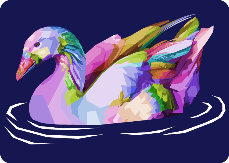 Abstracte eendkunst dieren vinyl tapijt - TenStickers