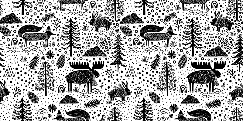 Scandinavische fauna vinyl tapijt voor meer kinderen - TenStickers