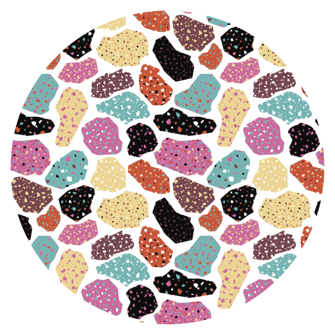 Gespikkelde terrazzo vinyl tapijt dierenprint - TenStickers