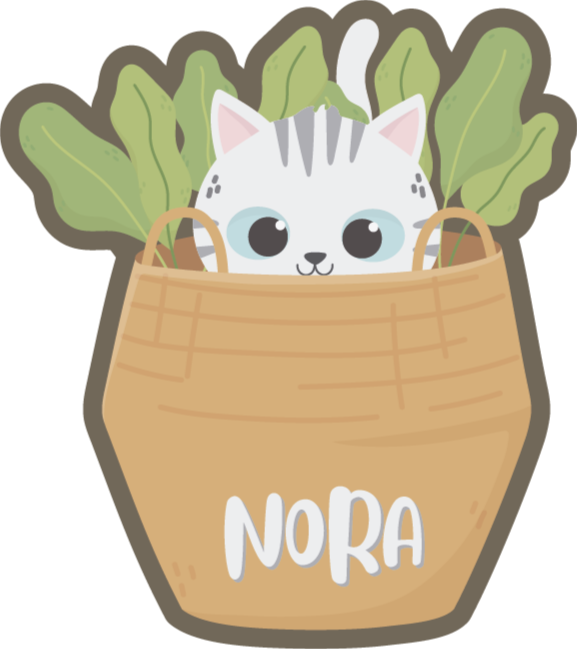 Gepersonaliseerde kat vinyl tapijt met naam - TenStickers