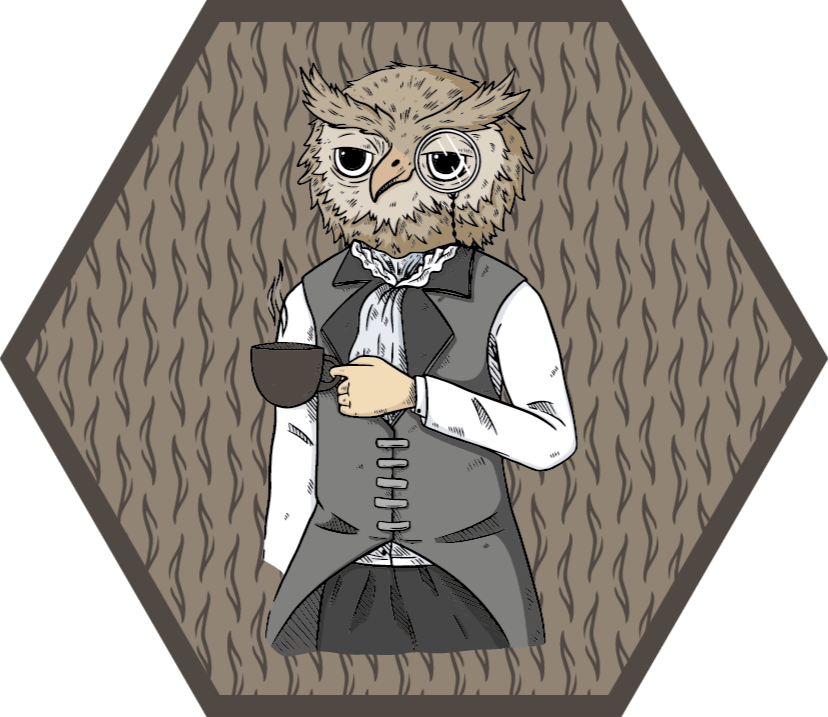Dapper uil illustratie dieren vinyl tapijt - TenStickers