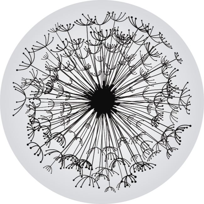 Paardenbloem silhouet vinyl tapijt bloemen en planten - TenStickers