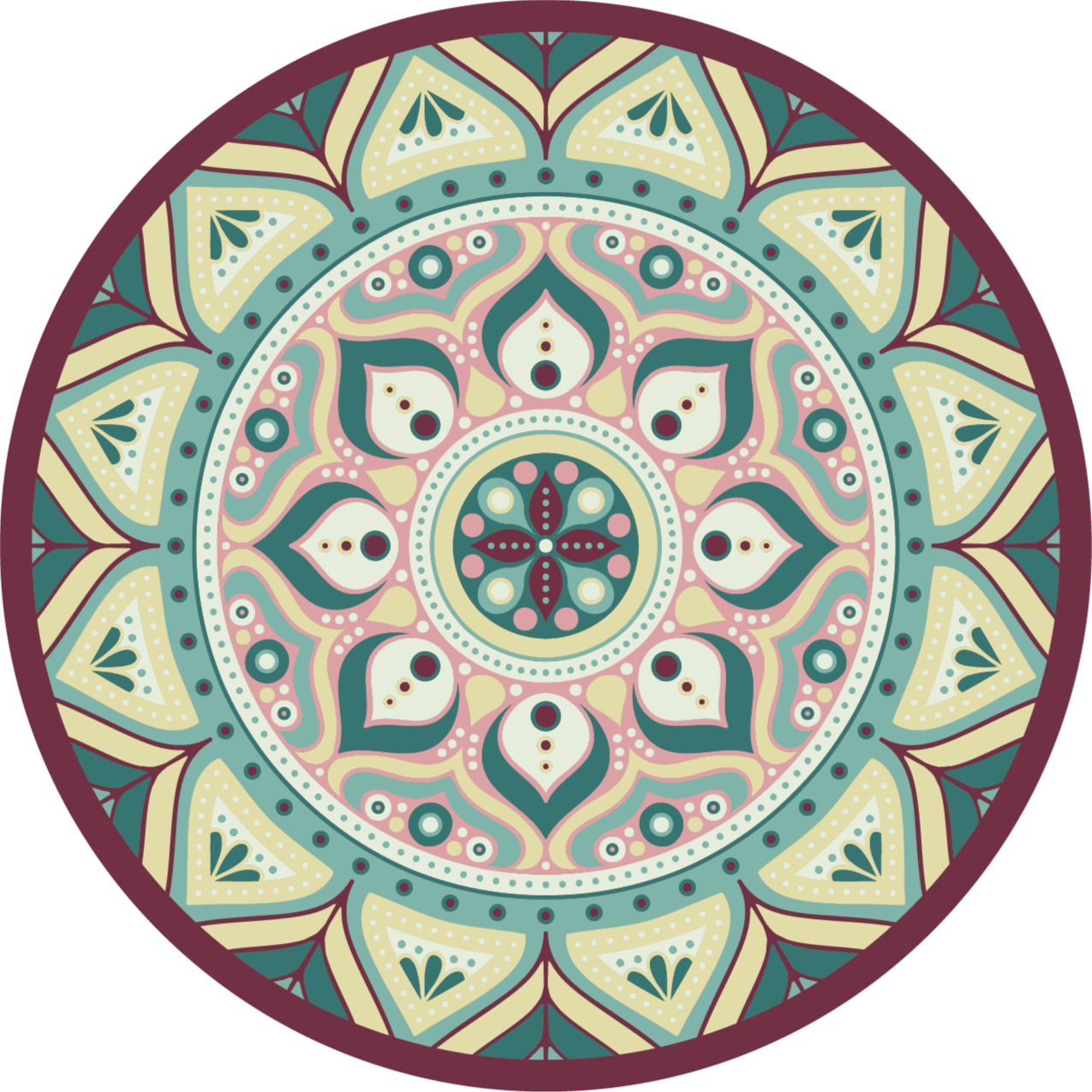 Vinyl tapijt mandala circulair ontwerp - TenStickers