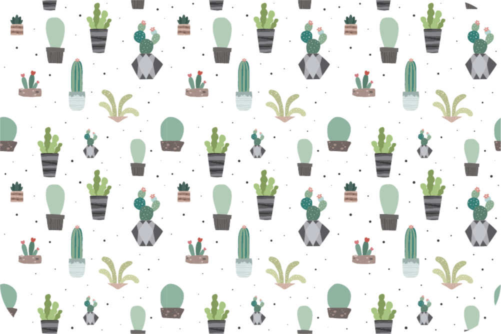 Cactuspatroon vinyl tapijt bloemen en planten - TenStickers
