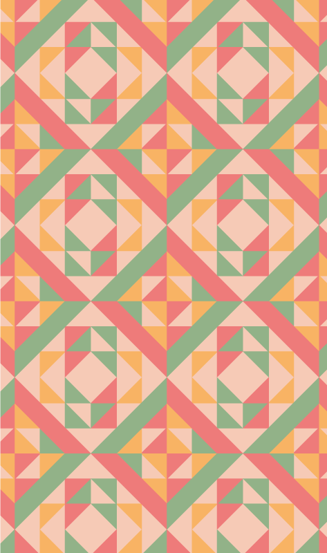 Ensemble met geometrisch patroon vinyl tapijt - TenStickers